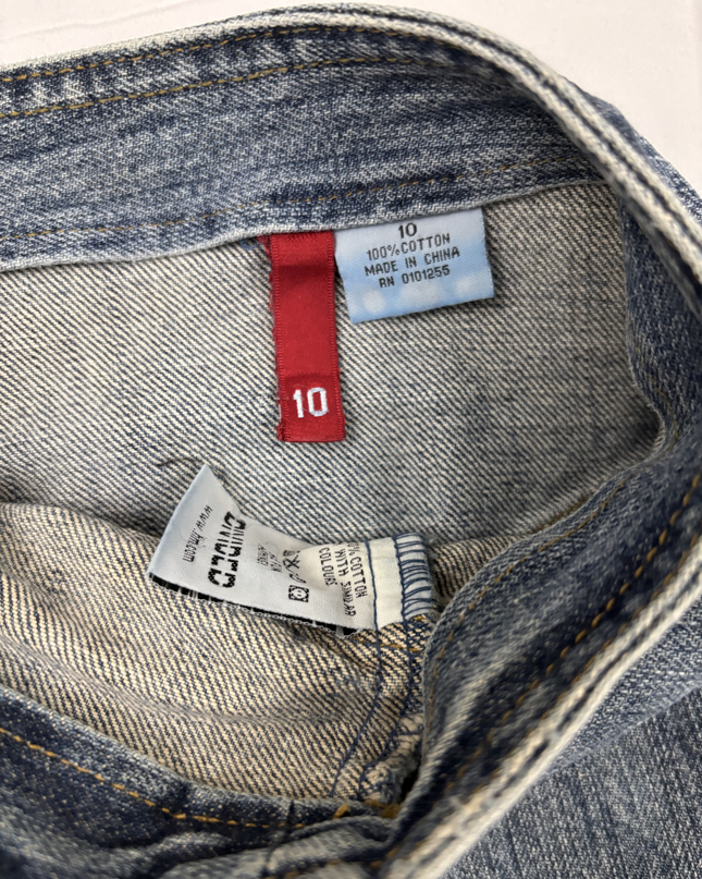 H&M Divided Lace-Up Waist Denim A-Line Skirt - L | Waist: 32"