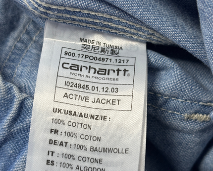 Carhartt WIP Blue Denim Hooded Active Jacket