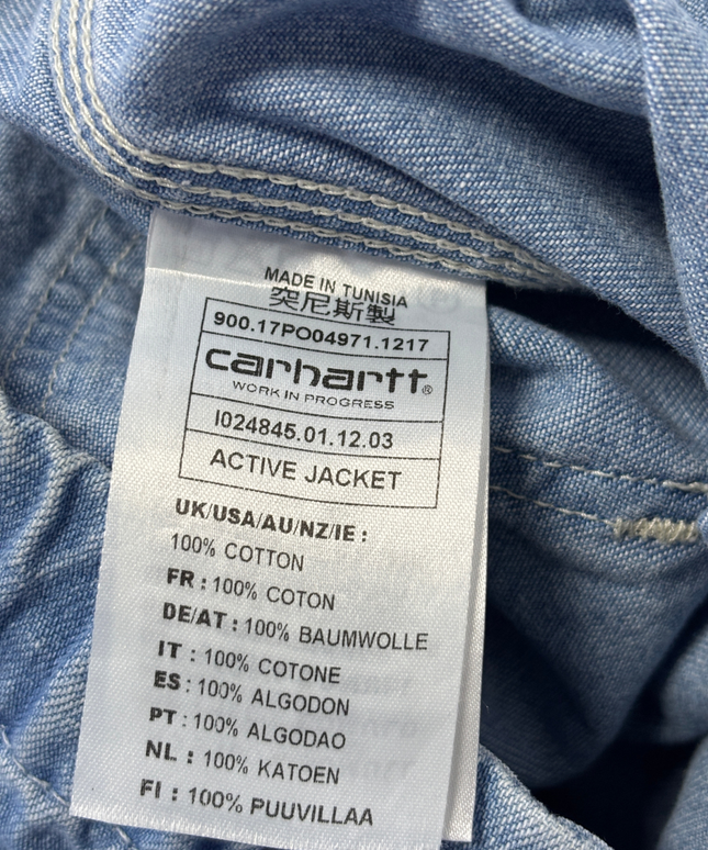 Carhartt WIP Blue Denim Hooded Active Jacket