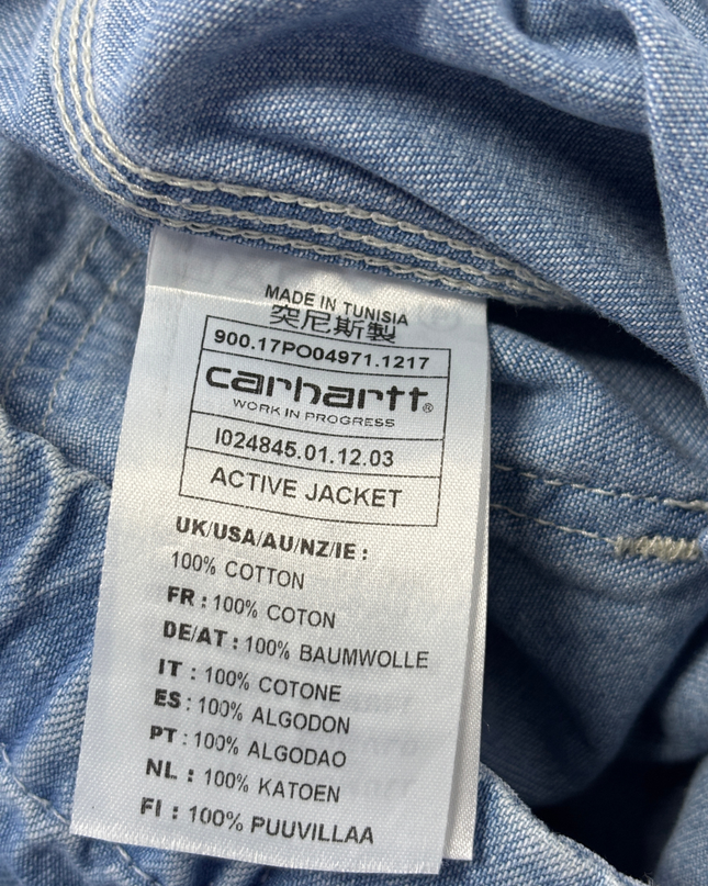 Carhartt WIP Blue Denim Hooded Active Jacket