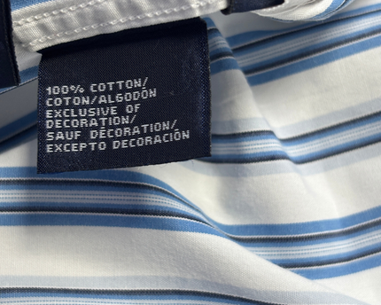 Tommy Hilfiger Blue/White Striped Long Sleeve Button Down Shirt
