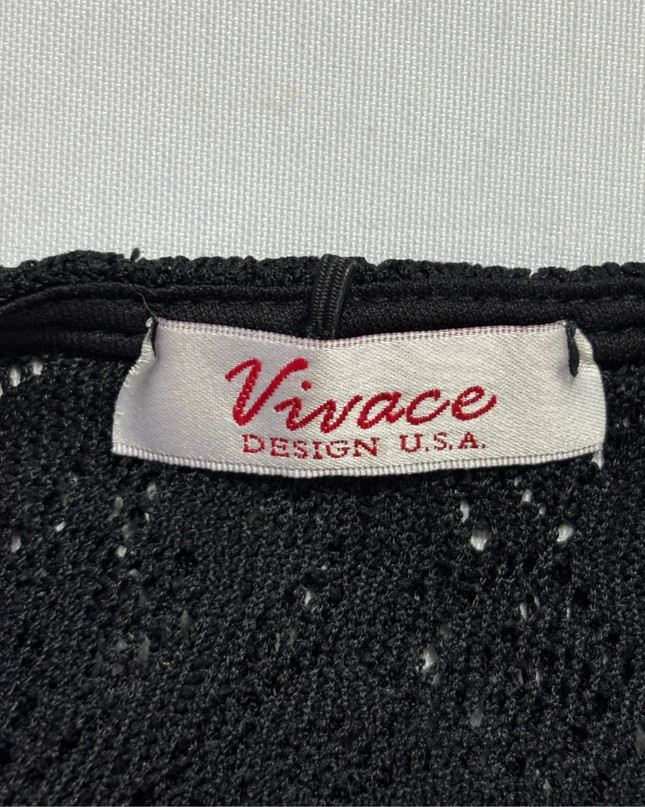 Vivace Black Sheer Lace Tie-Front Cropped Shrug