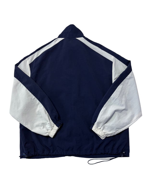 Bershka Navy Blue Graphic Colorblock Windbreaker Jacket