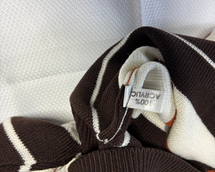 Nike Brown/Orange/White Striped Knit Sweater