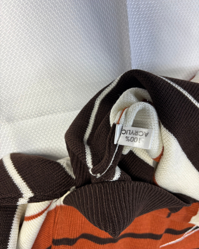 Nike Brown/Orange/White Striped Knit Sweater