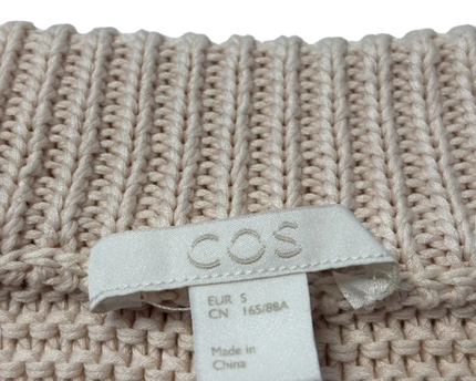 COS Beige 100% Cotton Textured Knit Sweater