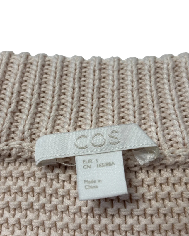 COS Beige 100% Cotton Textured Knit Sweater