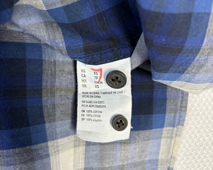 American Eagle Outfitters Blue Plaid Long Sleeve Button Down Shirt
