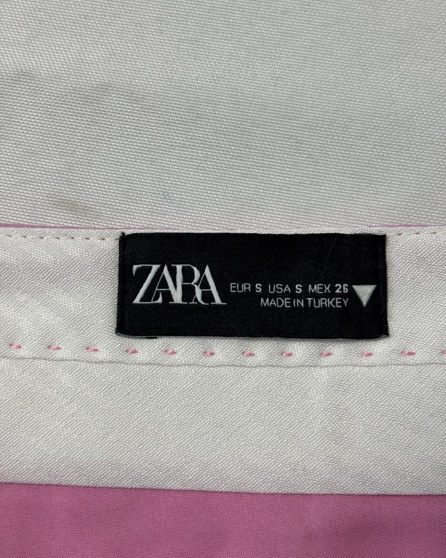 Zara Pink Tailored Pleated Mini Skirt