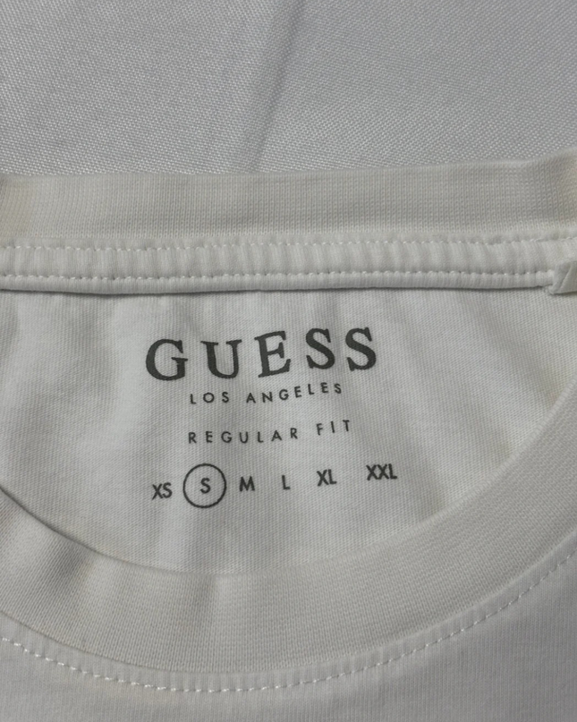 GUESS White Graphic Beach Scene Regular Fit T-Shirt