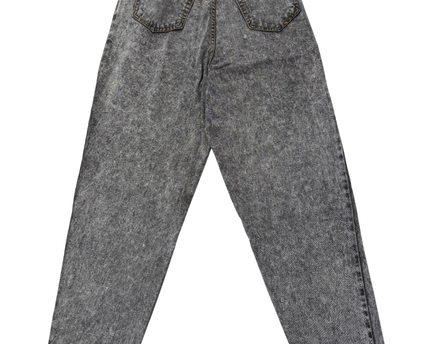 Vintage Gray Acid Wash High-Waisted Tapered Jeans