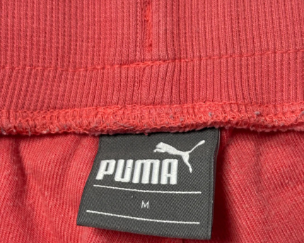 Puma Pink Velour Embroidered Crest Track Pants