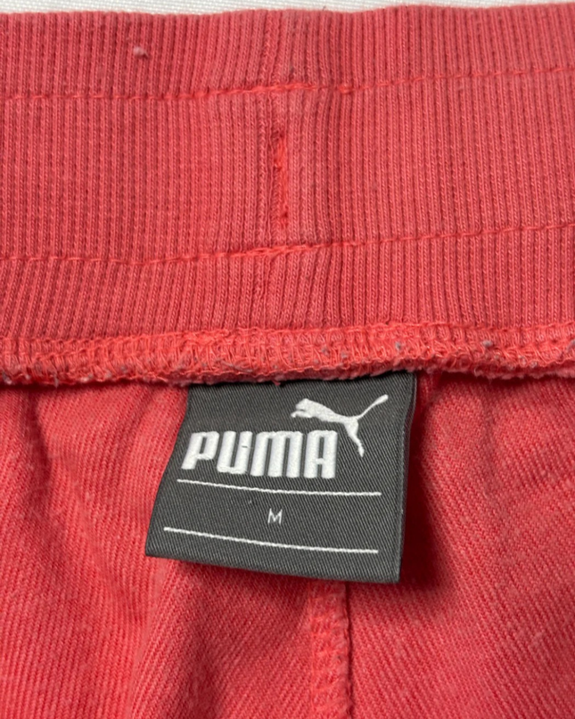 Puma Pink Velour Embroidered Crest Track Pants