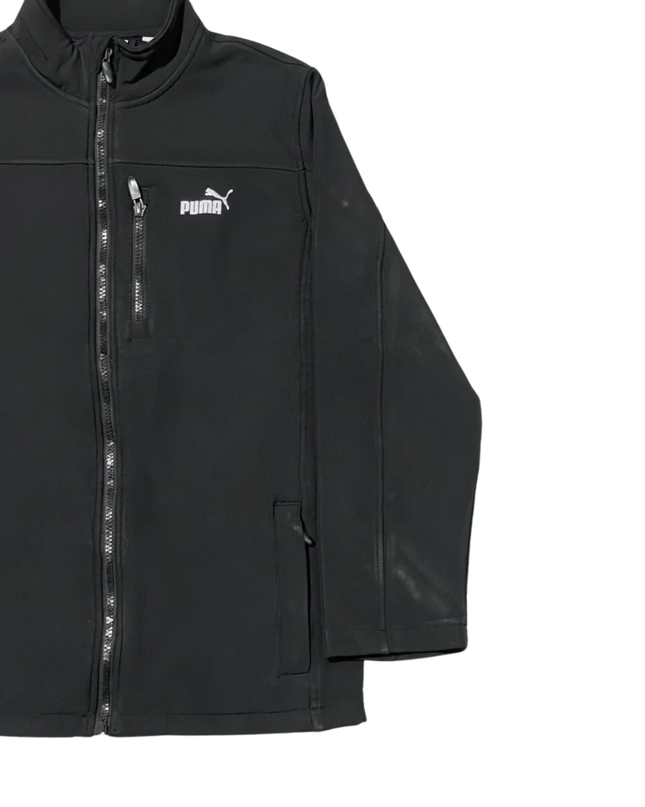 Puma Black Boys Zip-Up Softshell Fleece Jacket