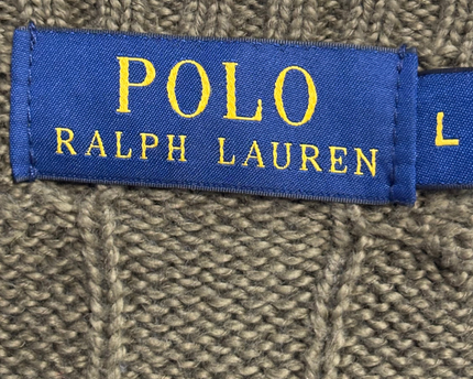 Polo Ralph Lauren Olive Green Cable Knit Crewneck Sweater