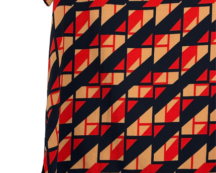 M&S Collection Red Mix Geometric Print Mixed-Media Top