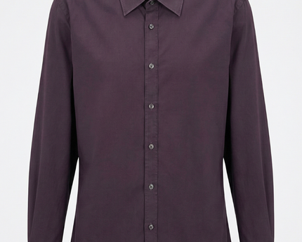 BOSS Dark Purple Slim Fit Cotton Shirt