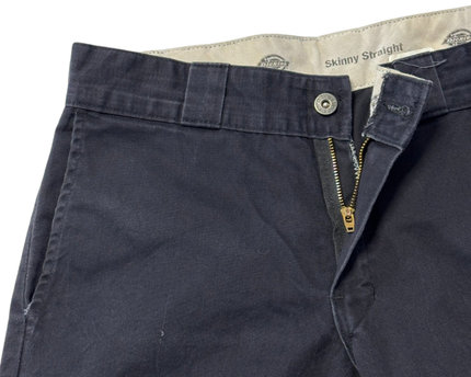 Dickies Black Skinny Straight Double Knee Work Pants