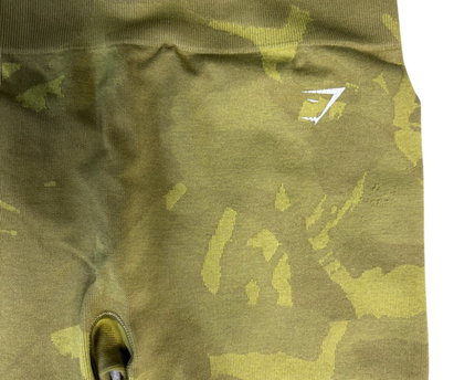 Gymshark Olive Green Camo Seamless Scrunch Butt Leggings