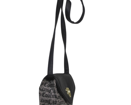 Juicy Couture Black Monogram Heart Crossbody Bag
