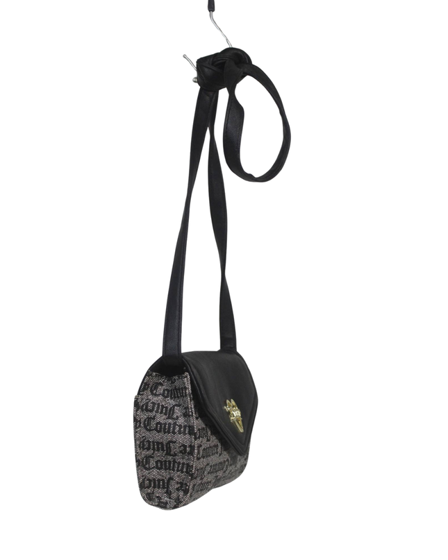 Juicy Couture Black Monogram Heart Crossbody Bag