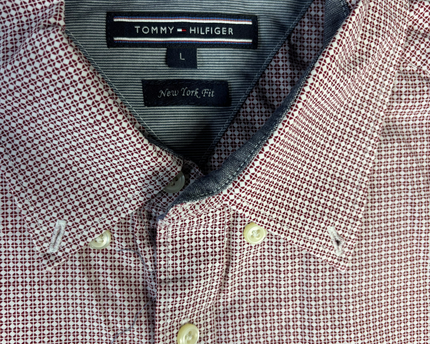 Tommy Hilfiger Maroon Patterned New York Fit Button-Down Shirt