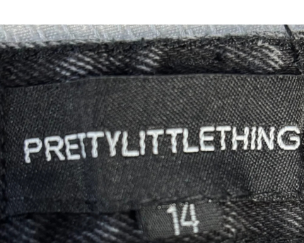 PrettyLittleThing Grey Acid Wash Denim Cut-Off Shorts
