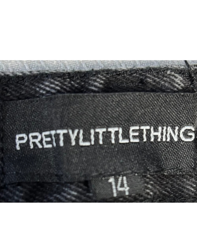 PrettyLittleThing Grey Acid Wash Denim Cut-Off Shorts