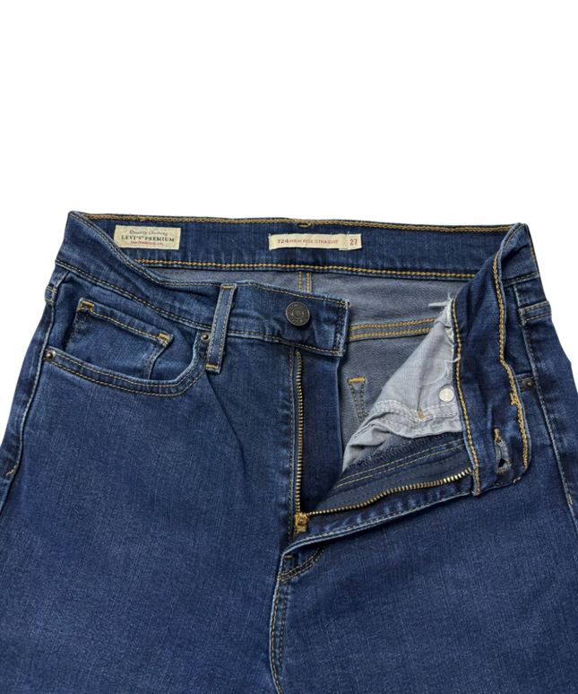 Levi's Premium 724 High Rise Straight Blue Jeans