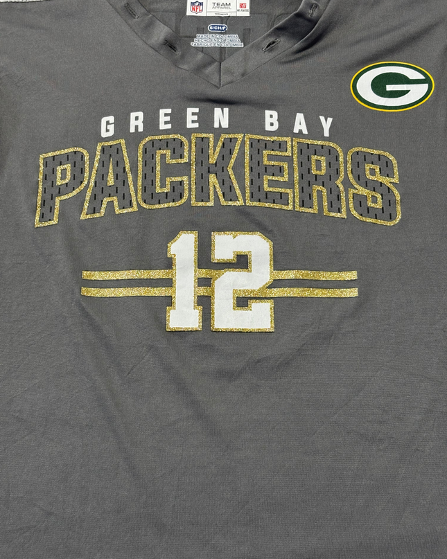 NFL Team Apparel Gray Green Bay Packers Aaron Rodgers #12 Women's Jersey