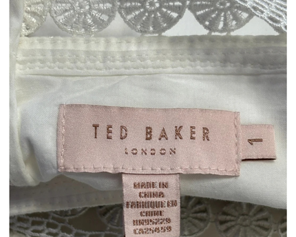 Ted Baker White Loulah Lace Trim Cotton Dress