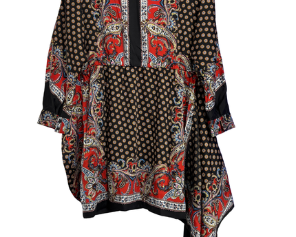 Zara Multicolor Paisley Print Wrap Mini Dress
