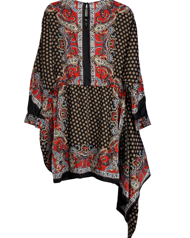 Zara Multicolor Paisley Print Wrap Mini Dress