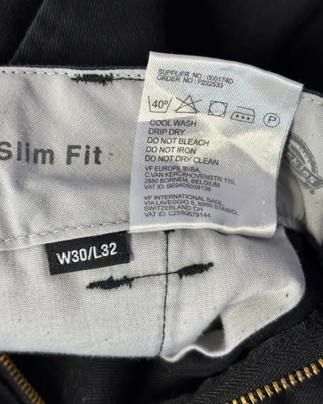 Dickies Slim Fit Black Work Pants