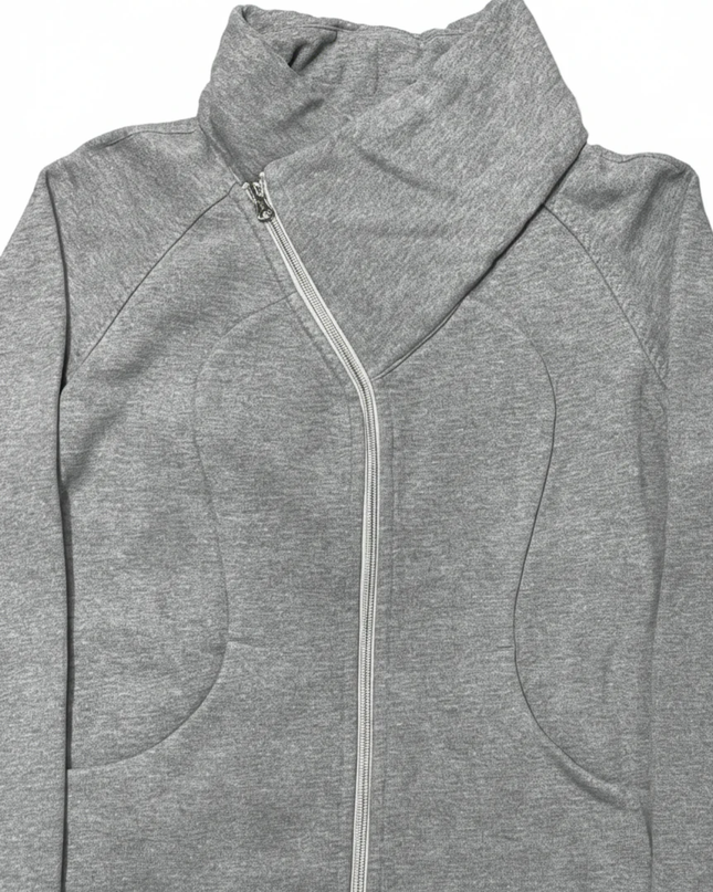 Lululemon Grey Asymmetrical Zip High-Neck Jacket