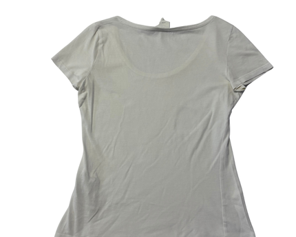 H&M White Scoop Neck Cotton T-Shirt