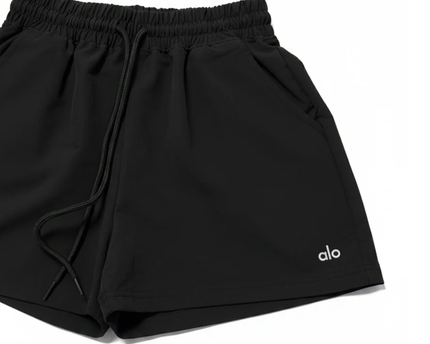 Alo Black Cotton-Blend Athletic Shorts