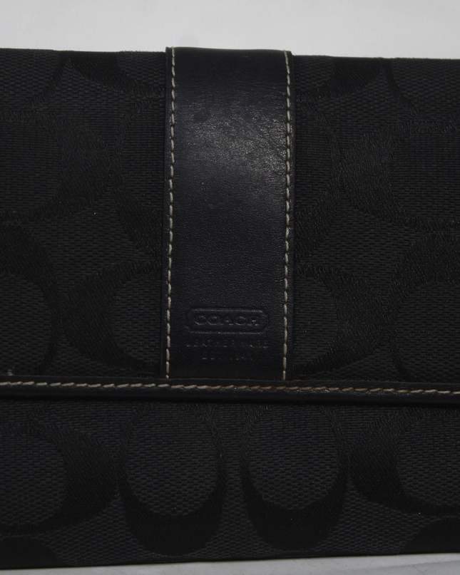 Coach Black Signature Jacquard Envelope Wallet