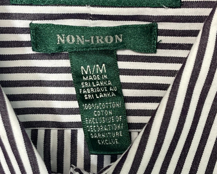 Lauren Ralph Lauren Navy/White Striped Non-Iron Cotton Shirt