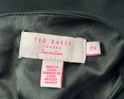 Ted Baker Black Short Sleeve Bow Detail Crop Top