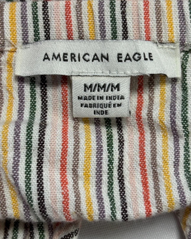 American Eagle Multicolor Striped Linen Blend Halter Top