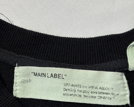 Off-White by Virgil Abloh Main Label Black Diagonal Stripe Sweatshirt