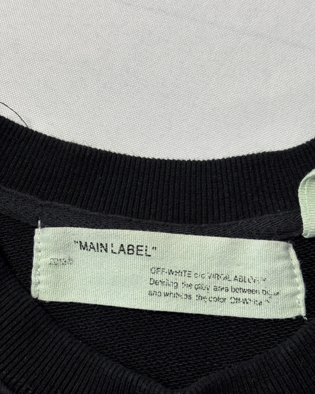 Off-White by Virgil Abloh Main Label Black Diagonal Stripe Sweatshirt