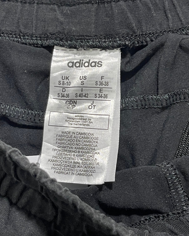 Adidas Black 3-Stripe Cuffed Joggers