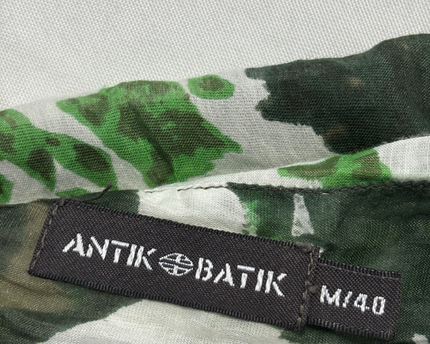 Antik Batik Green/White Sequin Embellished Abstract Print Mini Dress