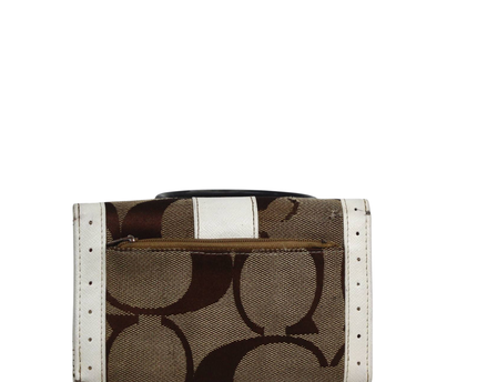 Coach Brown/White Signature Canvas Mini Bag Wallet
