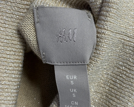 H&M Gold Shimmer Metallic Turtleneck Sweater