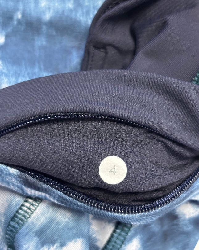 Lululemon Blue and White Tie-Dye Performance Leggings