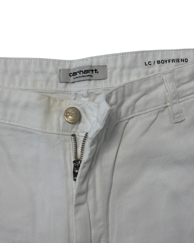 Carhartt WIP White Boyfriend Fit Work Pants - L | Waist: 32"