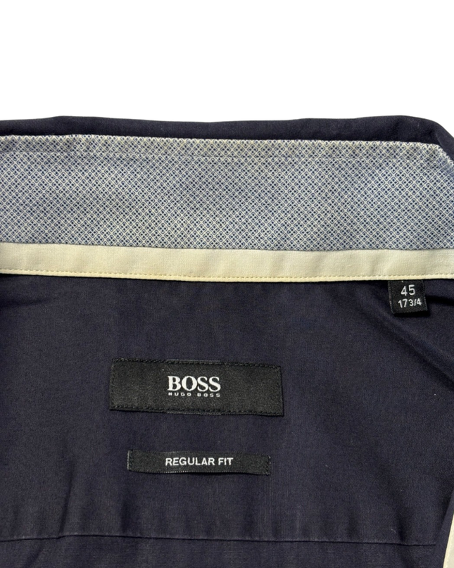 BOSS Navy Blue Regular Fit Long Sleeve Dress Shirt